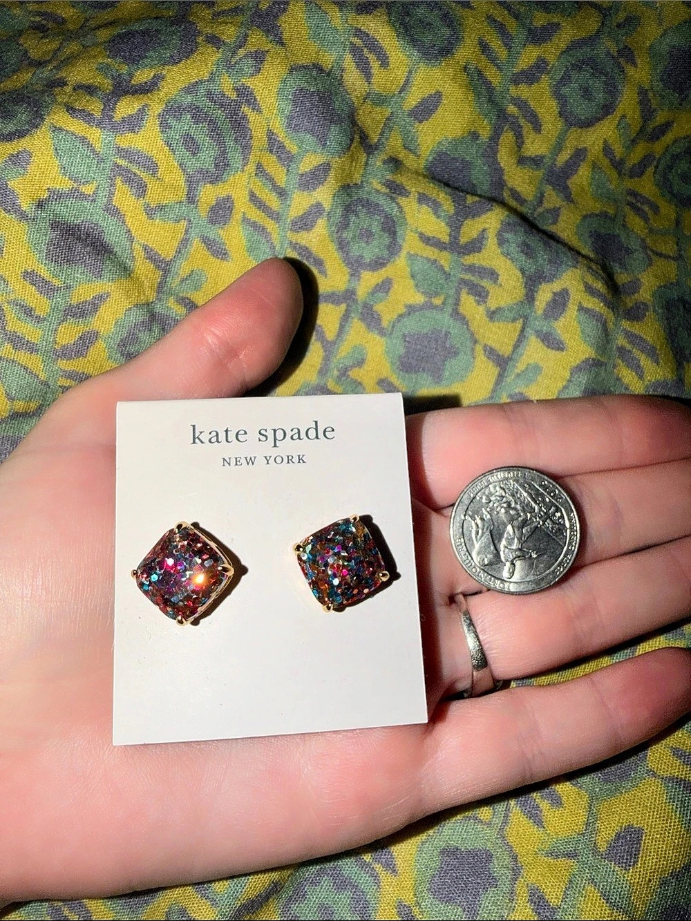 Kate Spade Multicolor Glitter Stud Earrings NWT